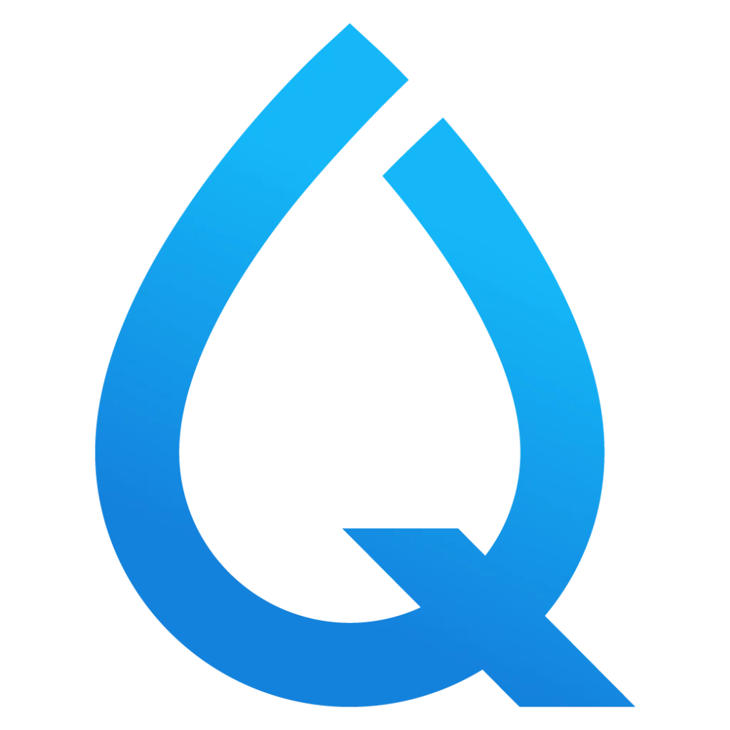 blue aquazona water drop logo