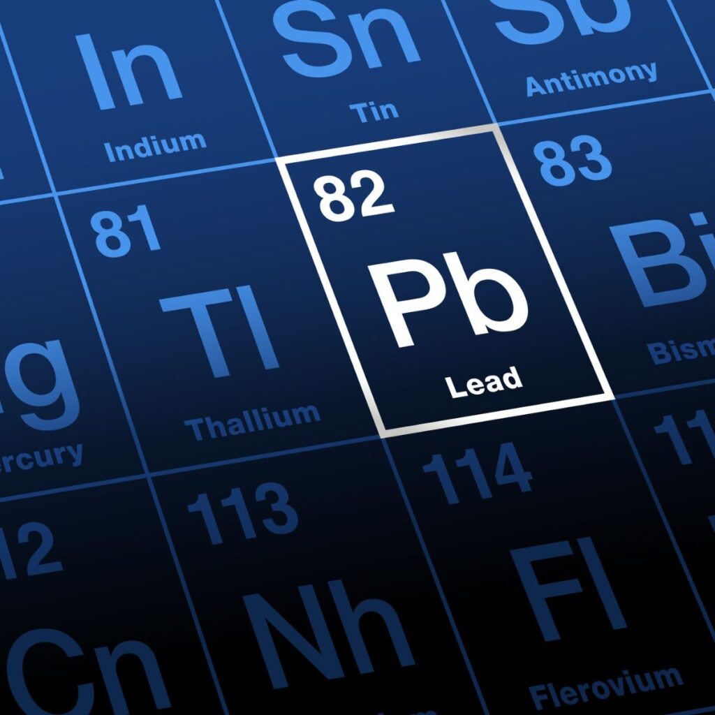 periodic table highlighting heavy metals in water